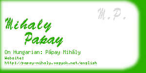mihaly papay business card