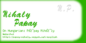 mihaly papay business card